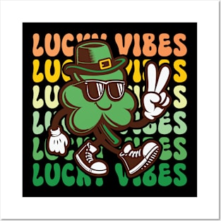 Lucky Vibes Shamrock Posters and Art